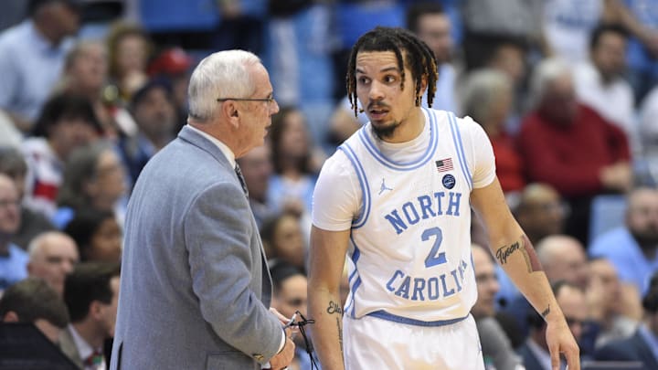 UNC basketball head coach Roy Williams and guard Cole Anthony UNC basketball head coach Roy Williams and guard Cole Anthony