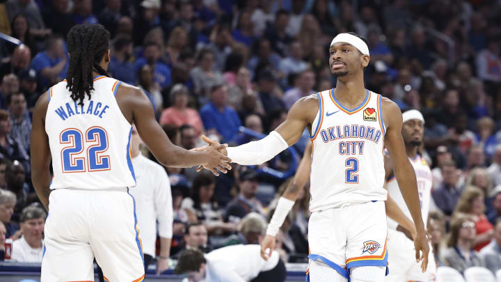 Apr 12, 2024; Oklahoma City, Oklahoma, USA; Oklahoma City Thunder guard Shai Gilgeous-Alexander (2)