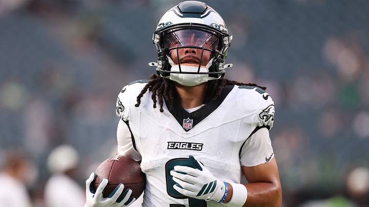 Aug 28, 2026; Philadelphia, Pennsylvania, USA; Philadelphia Eagles wide receiver Makai Lemon (9) before action against the Cincinnati Bengals at Lincoln Financial Field. Mandatory Credit: Bill Streicher-Imagn Images
