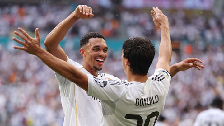 Trent Alexander-Arnold (left) and Gonzalo García linked up for Real Madrid's only goal of the match.