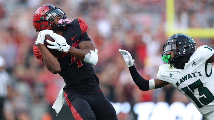 San Diego State Aztecs wide receiver Louis Brown IV (4). 