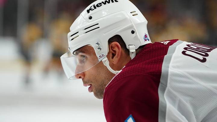 Apr 14, 2024; Las Vegas, Nevada, USA; Colorado Avalanche center Andrew Cogliano (11) warms up before the start of a game against the Vegas Golden Knights at T-Mobile Arena. Mandatory Credit: Stephen R. Sylvanie-USA TODAY Sports Apr 14, 2024; Las Vegas, Nevada, USA; Colorado Avalanche center Andrew Cogliano (11) warms up before the start of a game against the Vegas Golden Knights at T-Mobile Arena. Mandatory Credit: Stephen R. Sylvanie-USA TODAY Sports