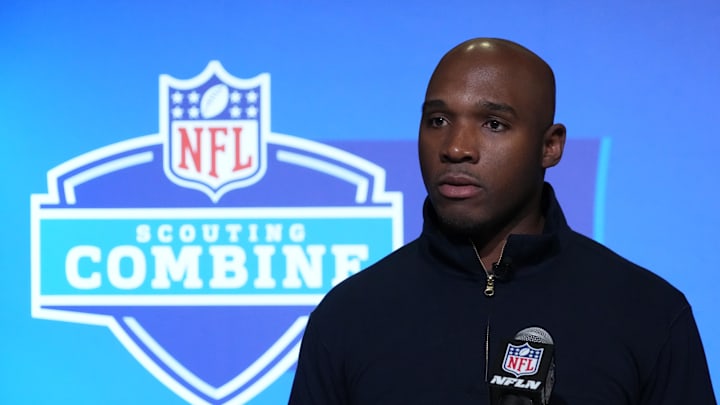Mar 1, 2023; Indianapolis, IN, USA; Houston Texans coach Demeco Ryans during the NFL Scouting Combine at the Indiana Convention Center. Mandatory Credit: Kirby Lee-Imagn Images