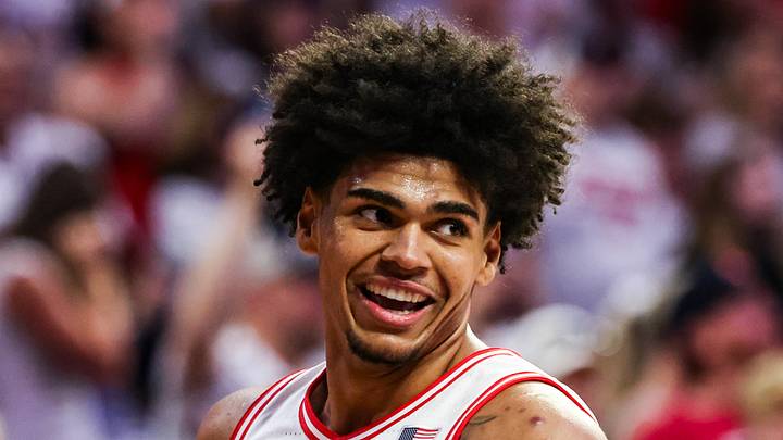 Feb 28, 2026; Tucson, Arizona, USA; Arizona Wildcats forward Koa Peat (10) celebrates during the first half of the game against the Kansas Jayhawks at McKale Memorial Center. Mandatory Credit: Aryanna Frank-Imagn Images Feb 28, 2026; Tucson, Arizona, USA; Arizona Wildcats forward Koa Peat (10) celebrates during the first half of the game against the Kansas Jayhawks at McKale Memorial Center. Mandatory Credit: Aryanna Frank-Imagn Images