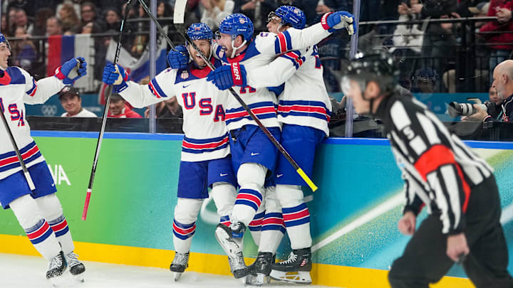 Team USA will meet Canada in the men’s hockey final after a dominant win over Slovakia.