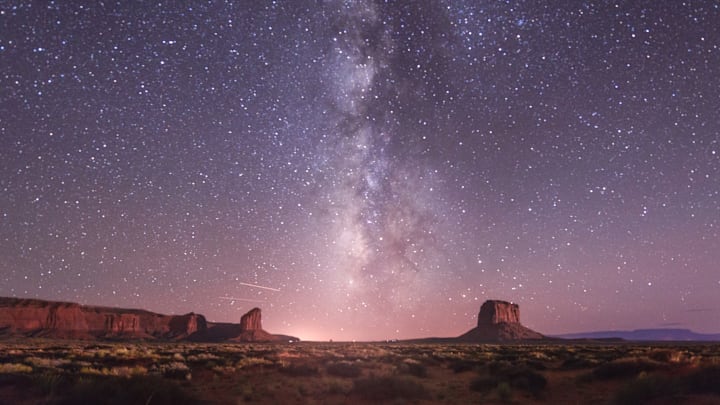 The Milky Way over Monument Valley in Arizona.