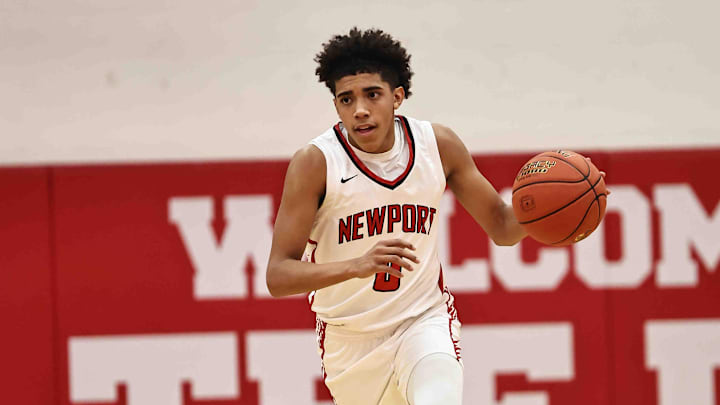 Newport's Taylen Kinney (0) brings the ball up the court during Newport's 81-50 win over Beechwood in the All 'A Classic Tuesday, Jan. 10, 2023.

Alla25