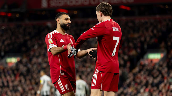 Mohamed Salah (left) made an impact against Newcastle.