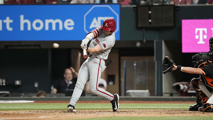 Feb 24, 2024; Arlington, TX, USA; Oklahoma plays Arkansas during the Kubota College Baseball Series