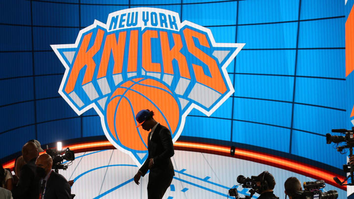 Jul 29, 2021; Brooklyn, New York, USA; Keon Johnson (Tennessee) walks off the stage after being selected as the number twenty-one overall pick by the New York Knicks in the first round of the 2021 NBA Draft at Barclays Center. Mandatory Credit: Brad Penner-USA TODAY Sports Jul 29, 2021; Brooklyn, New York, USA; Keon Johnson (Tennessee) walks off the stage after being selected as the number twenty-one overall pick by the New York Knicks in the first round of the 2021 NBA Draft at Barclays Center. Mandatory Credit: Brad Penner-USA TODAY Sports
