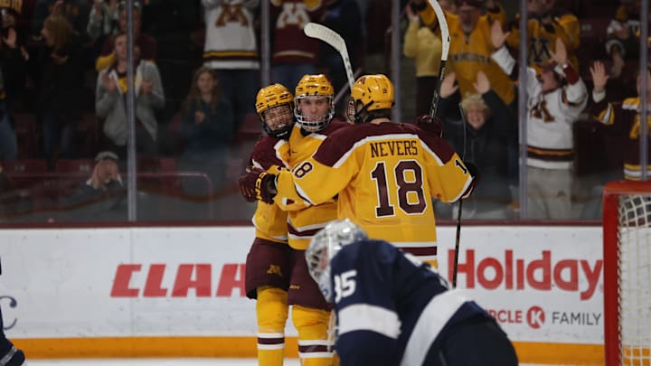 Minnesota celebrating its win over Penn State Minnesota celebrating its win over Penn State