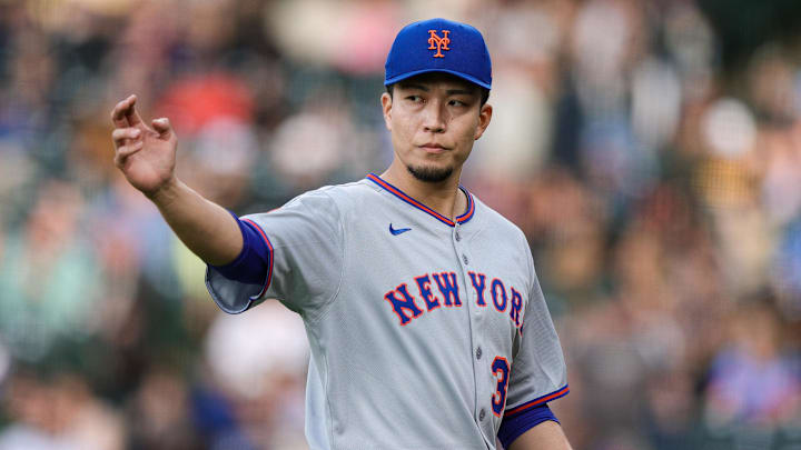 Jun 6, 2025; Denver, Colorado, USA; New York Mets starting pitcher Kodai Senga (34) in the first inning against the Colorado Rockies at Coors Field. Mandatory Credit: Isaiah J. Downing-Imagn Images Jun 6, 2025; Denver, Colorado, USA; New York Mets starting pitcher Kodai Senga (34) in the first inning against the Colorado Rockies at Coors Field. Mandatory Credit: Isaiah J. Downing-Imagn Images