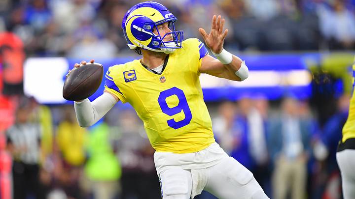 Sep 21, 2026; Inglewood, California, USA; Los Angeles Rams quarterback Matthew Stafford (9) throws during the second quarter against the New York Giants at SoFi Stadium. Sep 21, 2026; Inglewood, California, USA; Los Angeles Rams quarterback Matthew Stafford (9) throws during the second quarter against the New York Giants at SoFi Stadium.