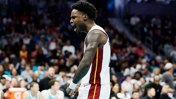 Miami Heat guard Davion Mitchell (2) reacts (Mandatory Credit: Brian Westerholt-Imagn Images) Miami Heat guard Davion Mitchell (2) reacts (Mandatory Credit: Brian Westerholt-Imagn Images)