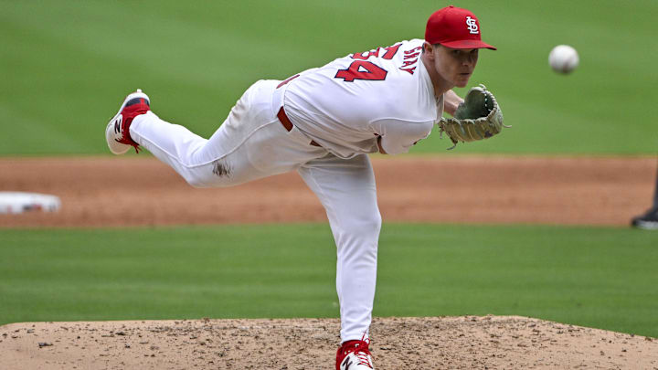 Sep 12, 2024; St. Louis, Missouri, USA; St. Louis Cardinals starting pitcher Sonny Gray (54) pitches against the Cincinnati Reds during the sixth inning at Busch Stadium. Mandatory Credit: Jeff Curry-Imagn Images Sep 12, 2024; St. Louis, Missouri, USA; St. Louis Cardinals starting pitcher Sonny Gray (54) pitches against the Cincinnati Reds during the sixth inning at Busch Stadium. Mandatory Credit: Jeff Curry-Imagn Images