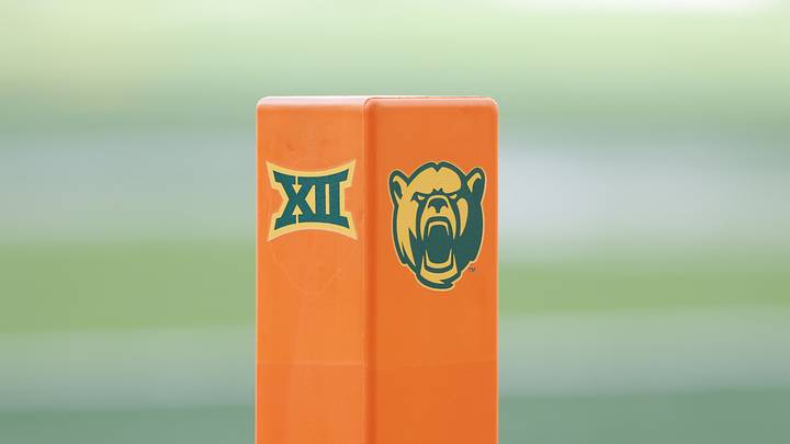 Sep 26, 2026; Waco, Texas, USA; A detailed view of the Big 12 Conference and Baylor Bears logos on an end zone pylon before the game against the Colorado Buffaloes at McLane Stadium. Mandatory Credit: Chris Jones-Imagn Images Sep 26, 2026; Waco, Texas, USA; A detailed view of the Big 12 Conference and Baylor Bears logos on an end zone pylon before the game against the Colorado Buffaloes at McLane Stadium. Mandatory Credit: Chris Jones-Imagn Images