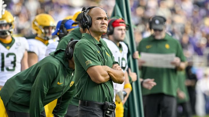 Nov 18, 2023; Fort Worth, Texas, USA; Baylor Bears head coach Dave Aranda during the game between the TCU Horned Frogs and the Baylor Bears at Amon G. Carter Stadium. Mandatory Credit: Jerome Miron-USA TODAY Sports Nov 18, 2023; Fort Worth, Texas, USA; Baylor Bears head coach Dave Aranda during the game between the TCU Horned Frogs and the Baylor Bears at Amon G. Carter Stadium. Mandatory Credit: Jerome Miron-USA TODAY Sports