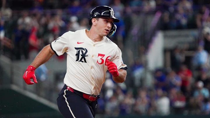 Texas Rangers left fielder Wyatt Langford.