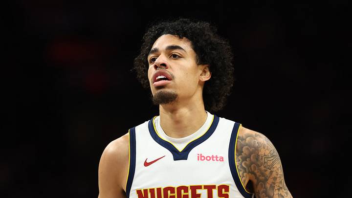 Mar 24, 2026; Phoenix, Arizona, USA; Denver Nuggets guard Julian Strawther (3) against the Phoenix Suns at Mortgage Matchup Center. Mandatory Credit: Mark J. Rebilas-Imagn Images Mar 24, 2026; Phoenix, Arizona, USA; Denver Nuggets guard Julian Strawther (3) against the Phoenix Suns at Mortgage Matchup Center. Mandatory Credit: Mark J. Rebilas-Imagn Images