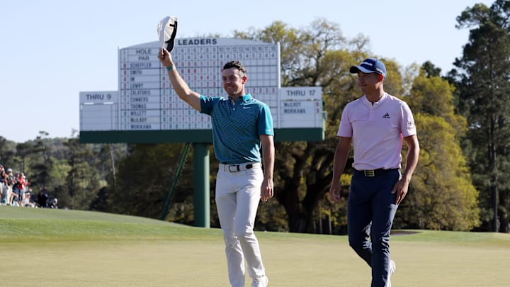 Rory McIlroy and Collin Morikawa sank two insane back-to-back shots in their final hole at the Masters.
