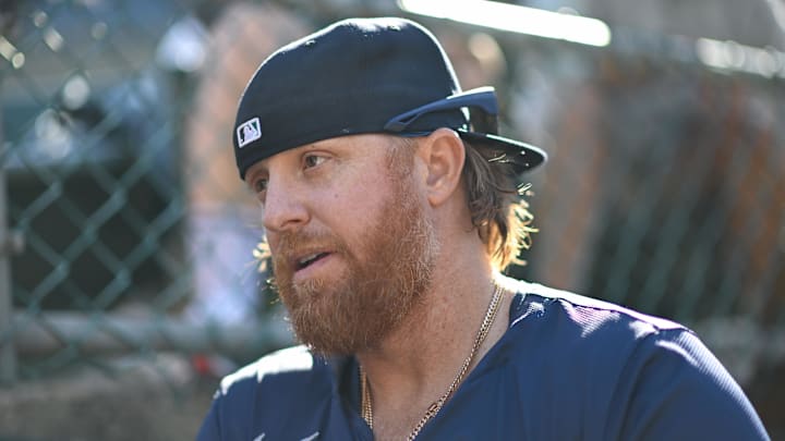Sep 2, 2024; Oakland, California, USA; Seattle Mariners first baseman Justin Turner (2) walks to the field before their game against the Oakland Athletics at Oakland-Alameda County Coliseum. Sep 2, 2024; Oakland, California, USA; Seattle Mariners first baseman Justin Turner (2) walks to the field before their game against the Oakland Athletics at Oakland-Alameda County Coliseum.