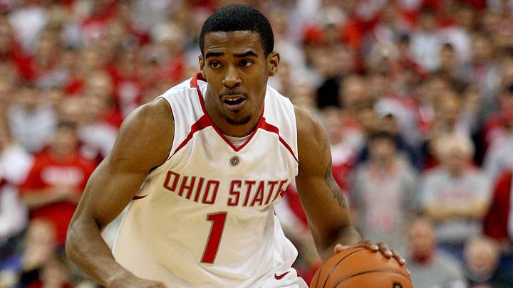 Feb 10, 2007; Columbus, OH, USA; Ohio State Buckeyes guard Mike Conley Jr. (1) drives against the Purdue Boilermakers in the first half at Value City Arena. The Buckeyes beat the Boilermakers 63-56. Mandatory Credit: Matthew Emmons-USA TODAY Sports © copyright Matthew Emmons Feb 10, 2007; Columbus, OH, USA; Ohio State Buckeyes guard Mike Conley Jr. (1) drives against the Purdue Boilermakers in the first half at Value City Arena. The Buckeyes beat the Boilermakers 63-56. Mandatory Credit: Matthew Emmons-USA TODAY Sports © copyright Matthew Emmons