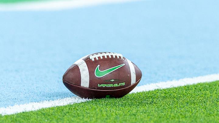 Dec 5, 2025; New Orleans, LA, USA; Detailed view of the practice football during warmups in the 2025 American Championship before the game between the Tulane Green Wave and the North Texas Mean Green at Yulman Stadium. Mandatory Credit: Stephen Lew-Imagn Images Dec 5, 2025; New Orleans, LA, USA; Detailed view of the practice football during warmups in the 2025 American Championship before the game between the Tulane Green Wave and the North Texas Mean Green at Yulman Stadium. Mandatory Credit: Stephen Lew-Imagn Images