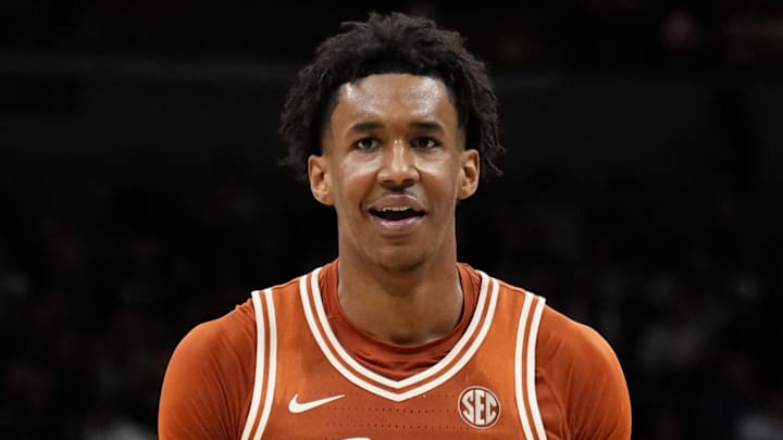 Texas Longhorns forward Dailyn Swain reacts to a called foul during the second half of the game against the Missouri Tigers at Mizzou Arena. 