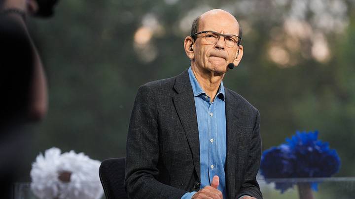 Analyst and radio show host Paul Finebaum during the SEC Nation pregame show set. Analyst and radio show host Paul Finebaum during the SEC Nation pregame show set.