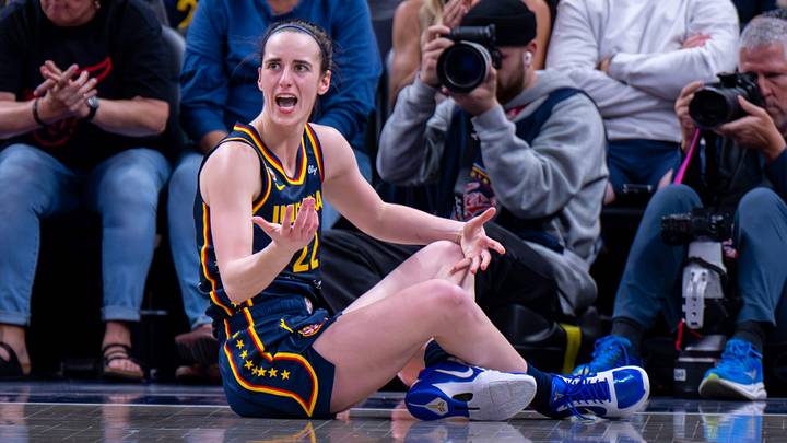 Indiana Fever guard Caitlin Clark (22) reacts during the second half of an WNBA basketball game against the Seattle Storm, Sunday, May 17, 2026, at Gainbridge Fieldhouse. Indiana Fever guard Caitlin Clark (22) reacts during the second half of an WNBA basketball game against the Seattle Storm, Sunday, May 17, 2026, at Gainbridge Fieldhouse.
