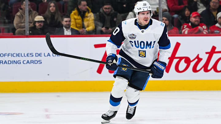 Current Boston Bruins and former Buffalo Sabres defenseman Henri Jokiharju as a member of Team Finland