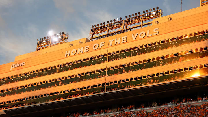 Oct 19, 2024; Knoxville, Tennessee, USA; General view of Neyland Stadium during the second half of a game between the Tennessee Volunteers and the Alabama Crimson Tide. Mandatory Credit: Randy Sartin-Imagn Images