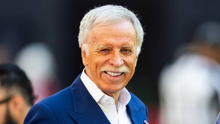 Dec 7, 2025; Glendale, Arizona, USA; Los Angeles Rams  owner Stan Kroenke in attendance against the Arizona Cardinals at State Farm Stadium. Mandatory Credit: Mark J. Rebilas-Imagn Images