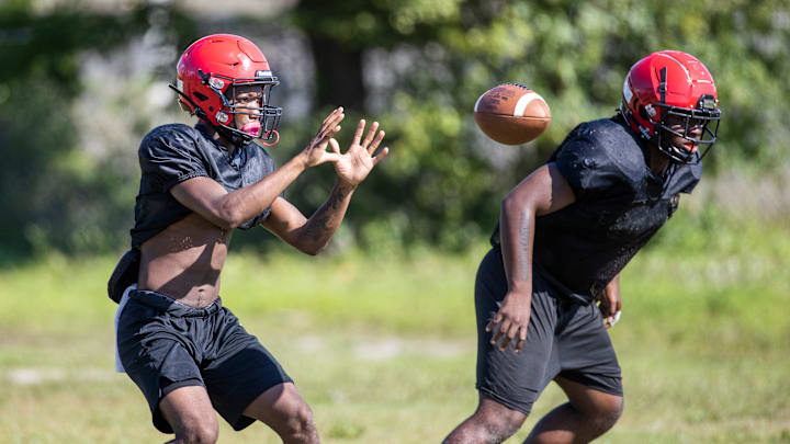 Quarterback Will Smiley is back to lead the Tornadoes. Bay High football players took part in spring practice Thursday, May 6, 2021.

013 050621 Bay High Spring Football