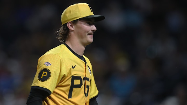 Aug 22, 2025; Pittsburgh, Pennsylvania, USA; Pittsburgh Pirates relief pitcher Bubba Chandler (57) reacts after pitching the seventh inning in his major league debut against the Colorado Rockies at PNC Park. Mandatory Credit: Charles LeClaire-Imagn Images Aug 22, 2025; Pittsburgh, Pennsylvania, USA; Pittsburgh Pirates relief pitcher Bubba Chandler (57) reacts after pitching the seventh inning in his major league debut against the Colorado Rockies at PNC Park. Mandatory Credit: Charles LeClaire-Imagn Images