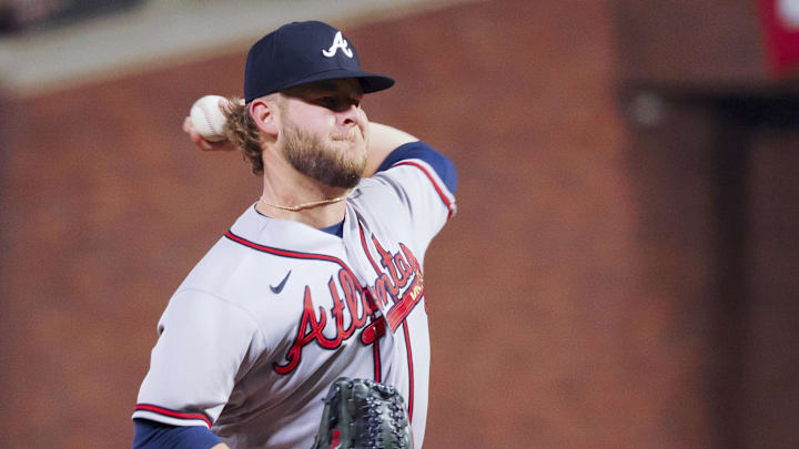 Atlanta Braves relief pitcher A.J. Minter Atlanta Braves relief pitcher A.J. Minter