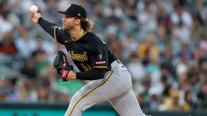 Jun 15, 2026; West Sacramento, California, USA; Pittsburgh Pirates pitcher Carmen Mlodzinski (50) throws a pitch against the Athletics during the fifth inning at Sutter Health Park. Mandatory Credit: Dennis Lee-Imagn Images Jun 15, 2026; West Sacramento, California, USA; Pittsburgh Pirates pitcher Carmen Mlodzinski (50) throws a pitch against the Athletics during the fifth inning at Sutter Health Park. Mandatory Credit: Dennis Lee-Imagn Images