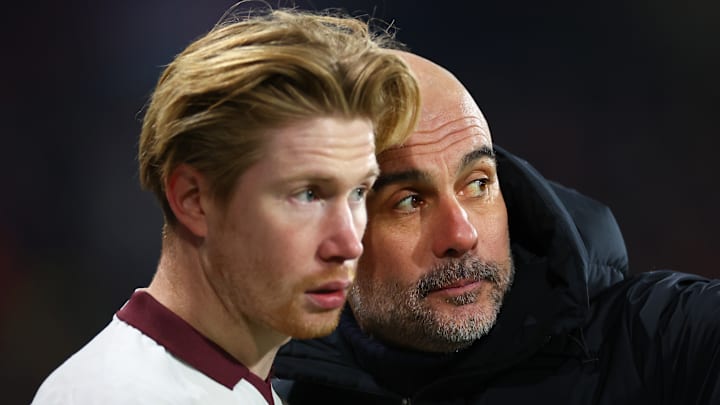Pep Guardiola (right) has been full of praise for Kevin De Bruyne Pep Guardiola (right) has been full of praise for Kevin De Bruyne