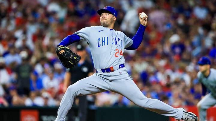 Chicago Cubs relief pitcher Caleb Thielbar. Chicago Cubs relief pitcher Caleb Thielbar.