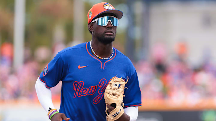 Feb 21, 2026; Port St. Lucie, Florida, USA; New York Mets shortstop Ronny Mauricio (0) returns to the dugout against the Miami Marlins during the fourth inning at Clover Park. Mandatory Credit: Sam Navarro-Imagn Images Feb 21, 2026; Port St. Lucie, Florida, USA; New York Mets shortstop Ronny Mauricio (0) returns to the dugout against the Miami Marlins during the fourth inning at Clover Park. Mandatory Credit: Sam Navarro-Imagn Images