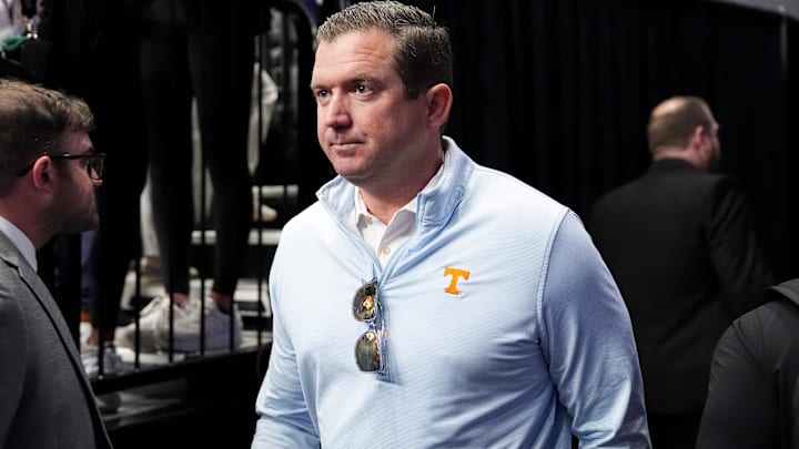 Tennessee athletic director Danny White before a NCAA Tournament Sweet 16 game between the Lady Vols and Texas at Legacy Arena in Birmingham, Ala., on Saturday, March 29, 2025. Tennessee athletic director Danny White before a NCAA Tournament Sweet 16 game between the Lady Vols and Texas at Legacy Arena in Birmingham, Ala., on Saturday, March 29, 2025.
