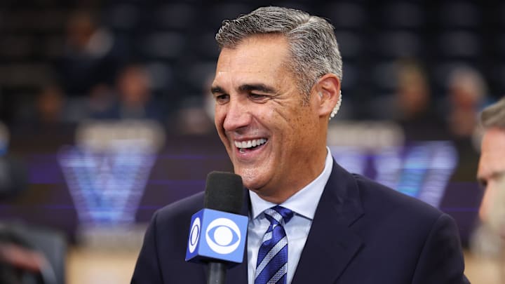 Former Villanova coach and current CBS analyst Jay Wright at William B. Finneran Pavilion. 