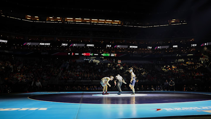 Penn State's Beau Bartlett and Ohio State's Jesse Mendez met in the 141-pound final at the 2024 NCAA Championships. Mendez won  the bout to claim the national championship.