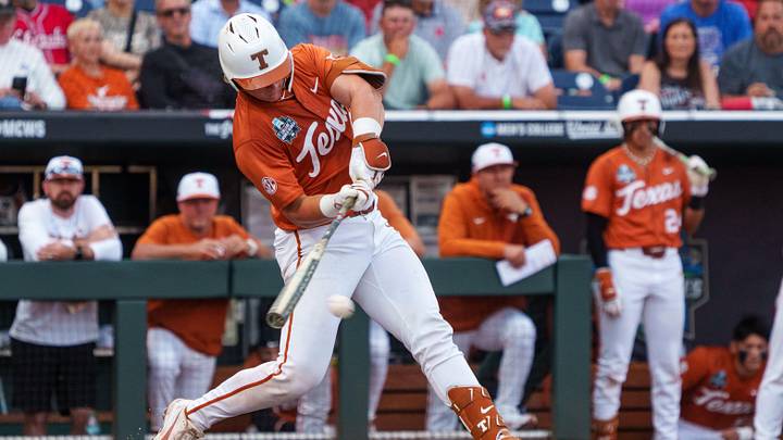 Jun 16, 2026; Omaha, NE, USA; Texas Longhorns catcher Carson Tinney