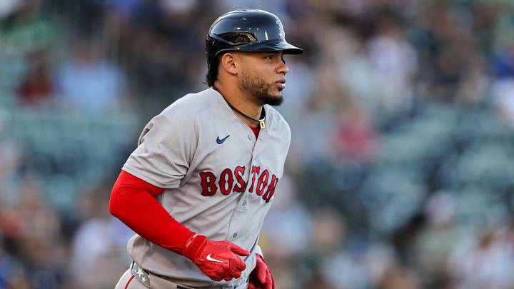 Jul 29, 2026; West Sacramento, California, USA; Boston Red Sox first baseman Willson Contreras (40) draws a walk during the first inning against the Athletics at Sutter Health Park. Mandatory Credit: Sergio Estrada-Imagn Images