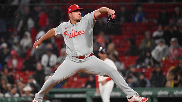 May 14, 2026; Boston, Massachusetts, USA; Philadelphia Phillies relief pitcher Brad Keller (40) pitches against the Boston Red Sox during the seventh inning at Fenway Park. May 14, 2026; Boston, Massachusetts, USA; Philadelphia Phillies relief pitcher Brad Keller (40) pitches against the Boston Red Sox during the seventh inning at Fenway Park.