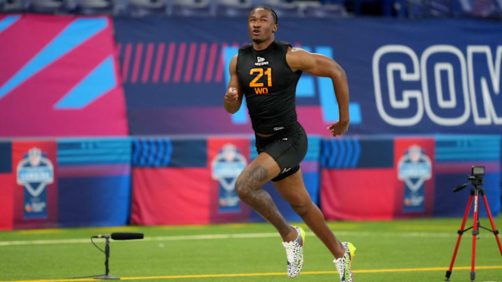 Colorado State WR Tory Horton during the 2025 NFL Combine at Lucas Oil Stadium. Colorado State WR Tory Horton during the 2025 NFL Combine at Lucas Oil Stadium.