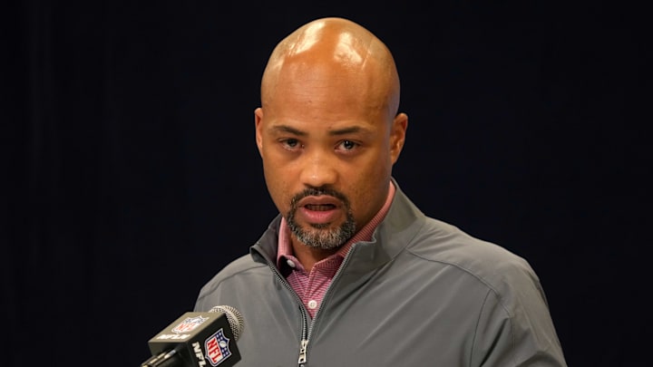 Atlanta Falcons general manager Terry Fontenot has not traded down in the first round in any of his four drafts thus far. Atlanta Falcons general manager Terry Fontenot has not traded down in the first round in any of his four drafts thus far.