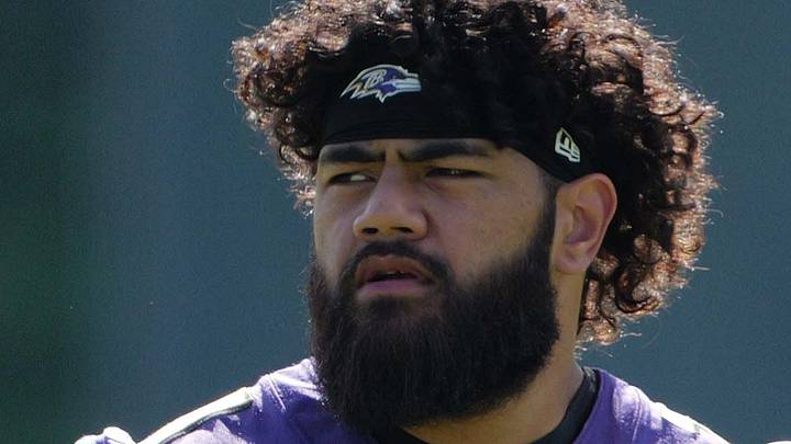 NFL Baltimore Ravens guard Vega Ioane. Mandatory Credit: Mitch Stringer-Imagn Images NFL Baltimore Ravens guard Vega Ioane. Mandatory Credit: Mitch Stringer-Imagn Images