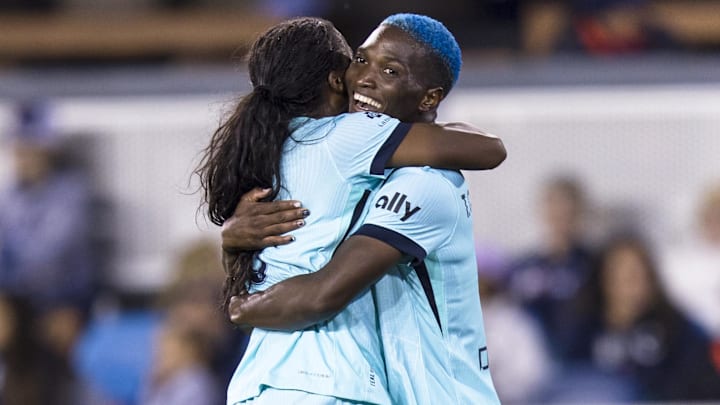 Kansas City Current forward Temwa Chawinga (right) has won back-to-back NWSL Golden Boot awards. 
